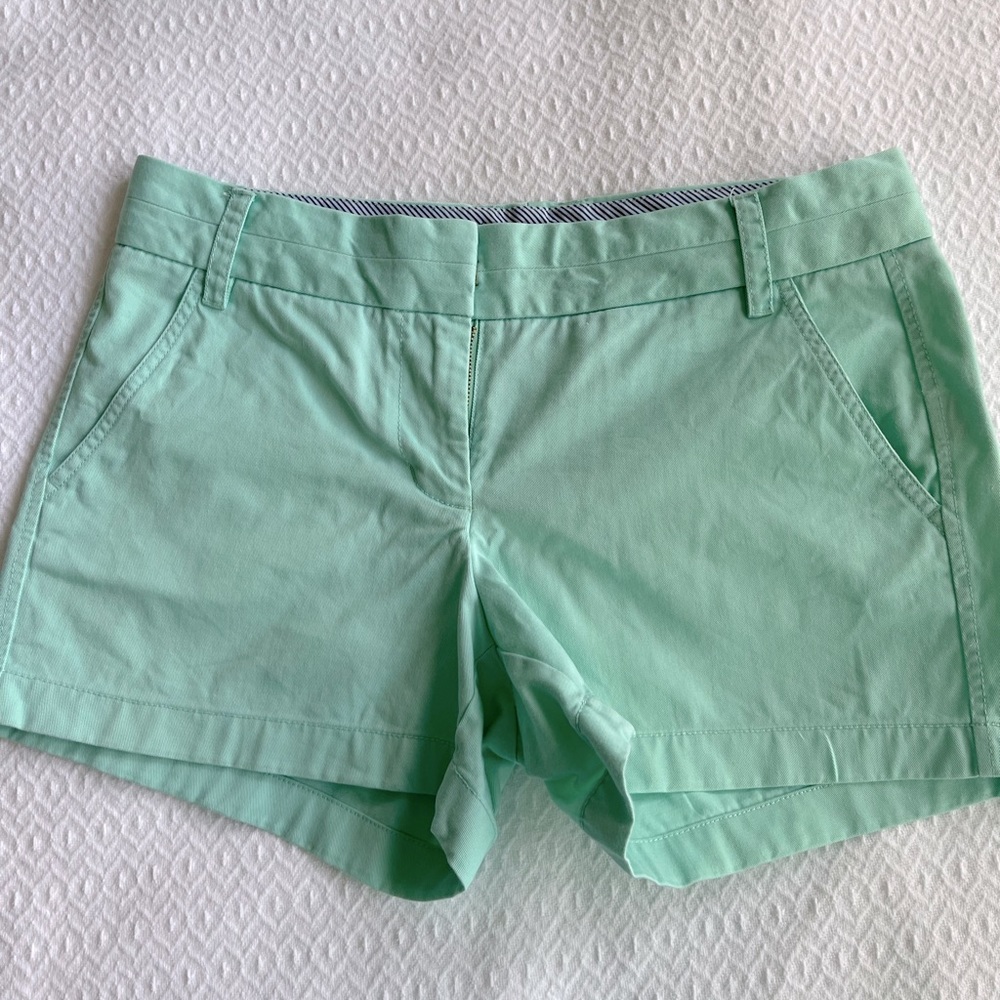 J.Crew size 6 light green-mint colored chino shorts